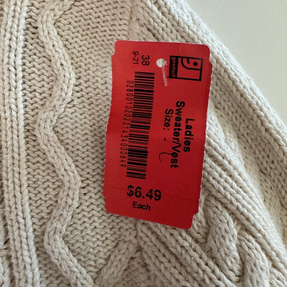 CROFT & BARROW Sweater Large Cable Knit Turtle Neck Cotton Irish Fisherman - Picture 12 of 12